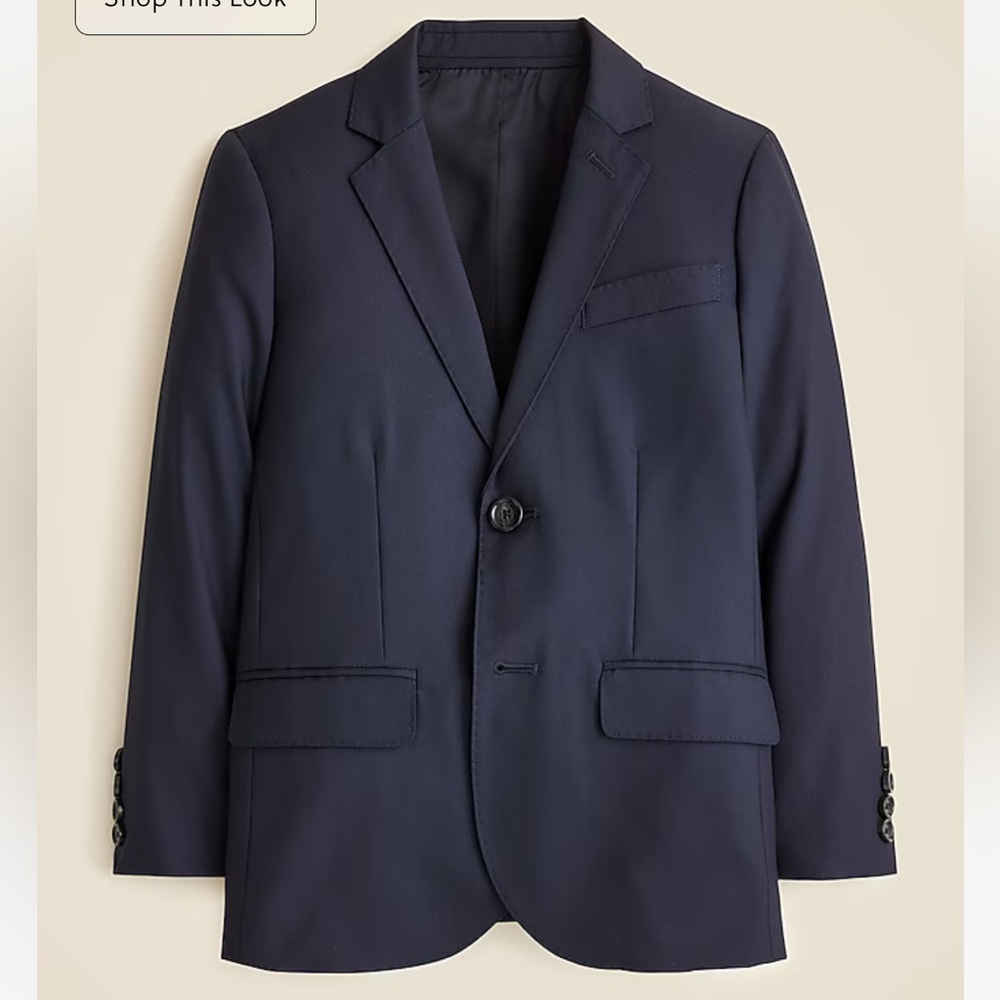 CrewCuts Navy Blue Suit; Boys' Ludlow Suit by Loro Piana Jacket & Pant Size 6 - Picture 2 of 16